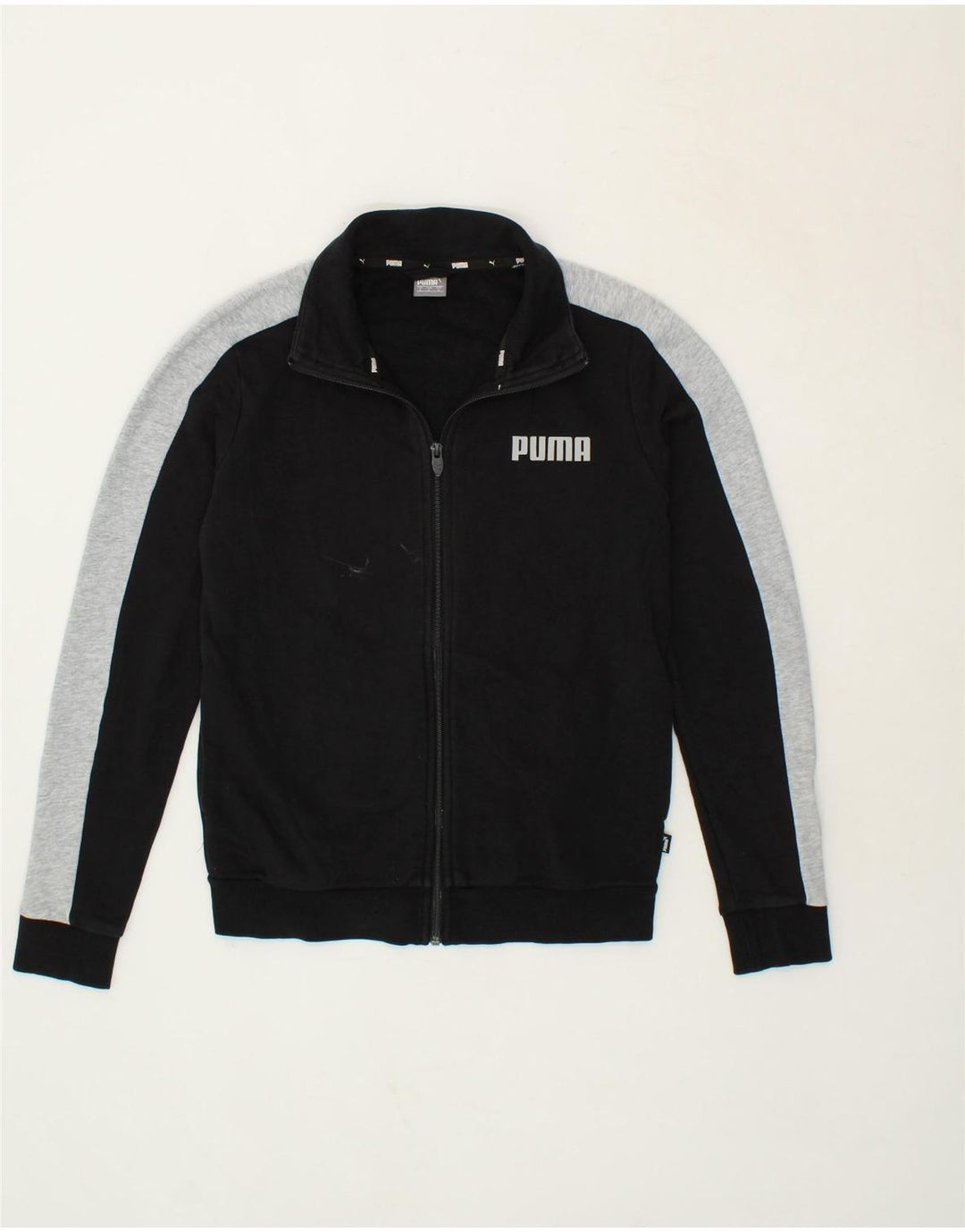 PUMA Womens Graphic Tracksuit Top Jacket UK 10 Small Black Colourblock Vintage Puma and Second-Hand Puma from Messina Hembry 