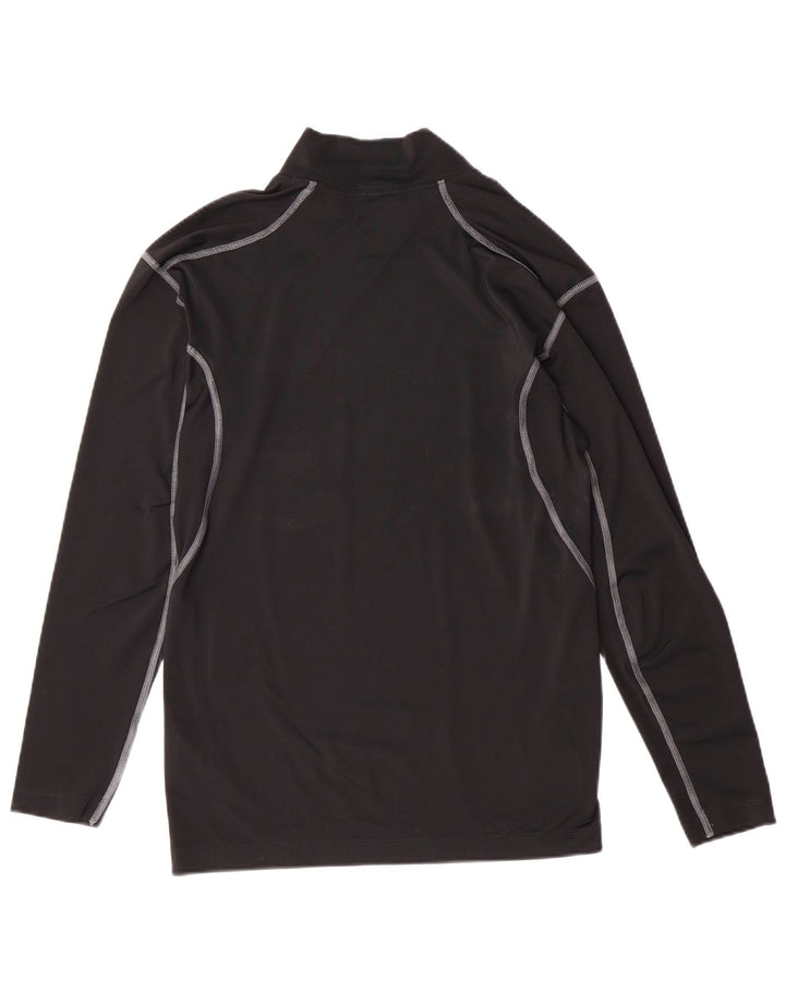 NIKE Womens Dri Fit Top Long Sleeve UK 14 Large Black Polyester