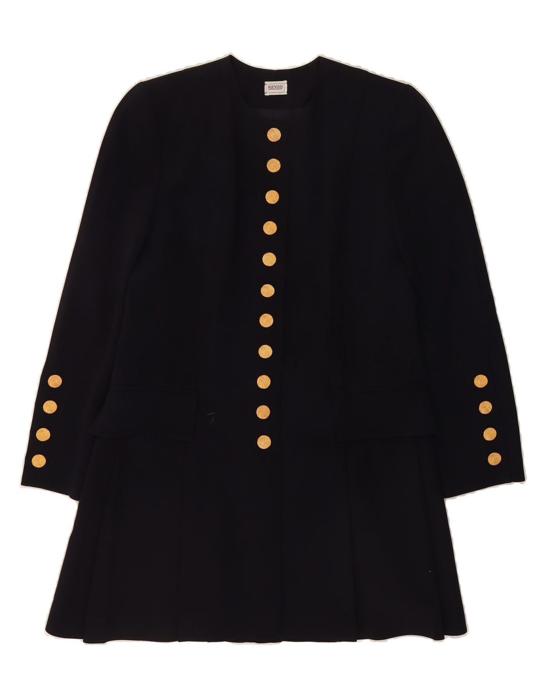 RENZO Womens Longline Blazer Jacket UK 10 Small Black Vintage Renzo and Second-Hand Renzo from Messina Hembry 