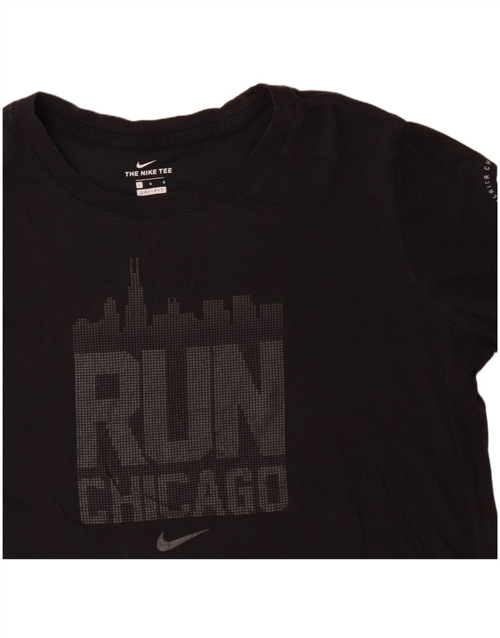 Tricou grafic NIKE Dri Fit pentru femei Top UK 16, mare, negru, bumbac