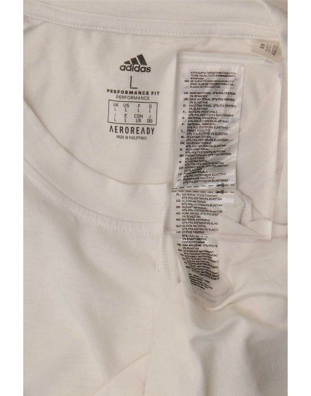 Tricou pentru bărbați Adidas Aeroready Top mare din poliester alb