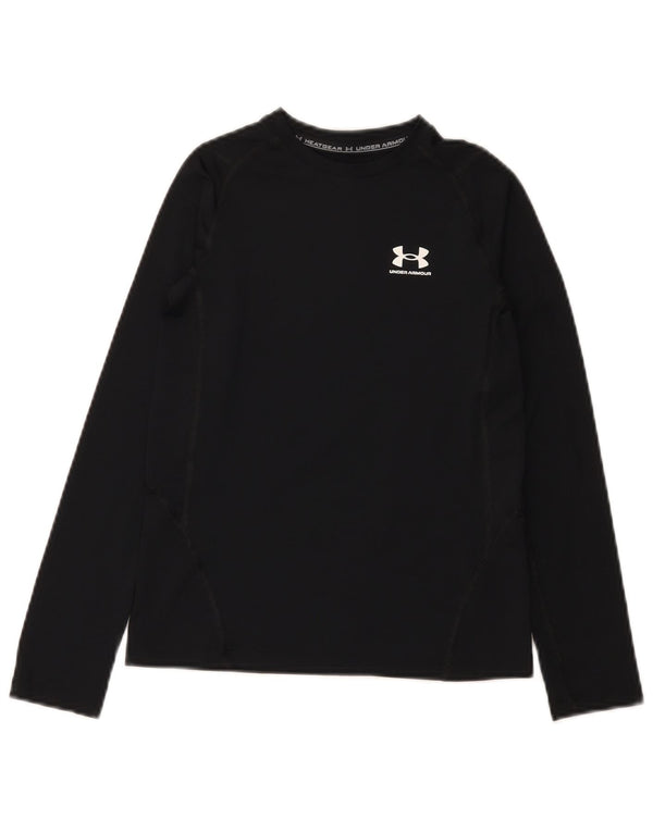 Under Armour Boys Heat Gear Top cu mânecă lungă 9-10 ani mediu negru