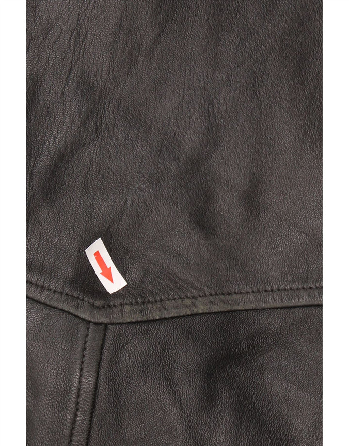 Jachetă de piele pentru bărbați VINTAGE UK 42 XL din piele neagră