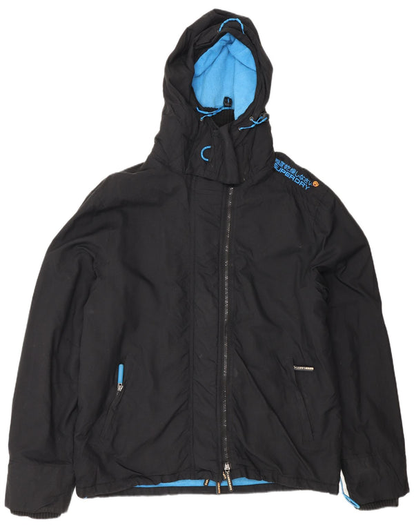 Jachetă de vânt cu glugă Sherpa pentru bărbați Superdry UK 44 2XL Negru