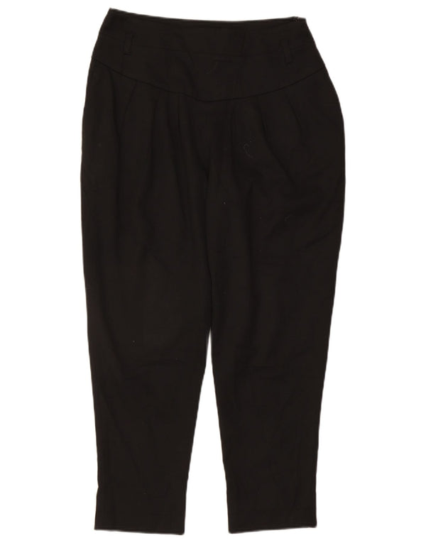 Reiss Pantaloni tăiați cu talie înaltă pentru femei UK 10 Small W27 L24 Viscoză neagră