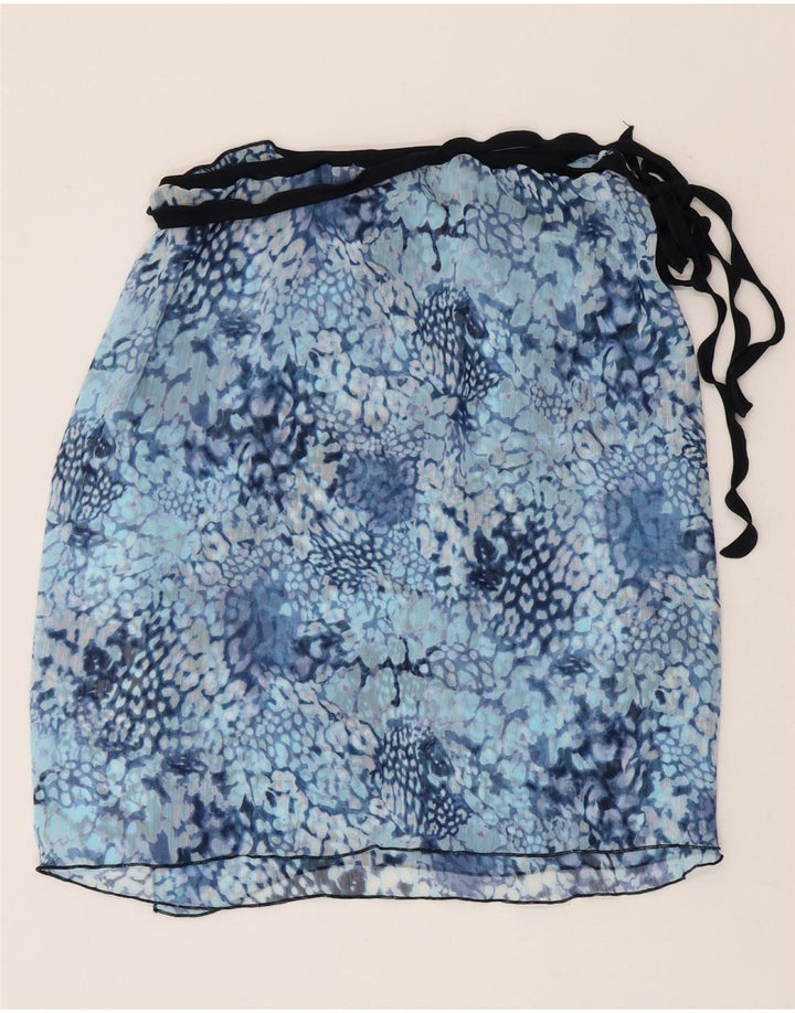 Fusta Wrap pentru femei Vintage W30 Medium Blue Animal Print