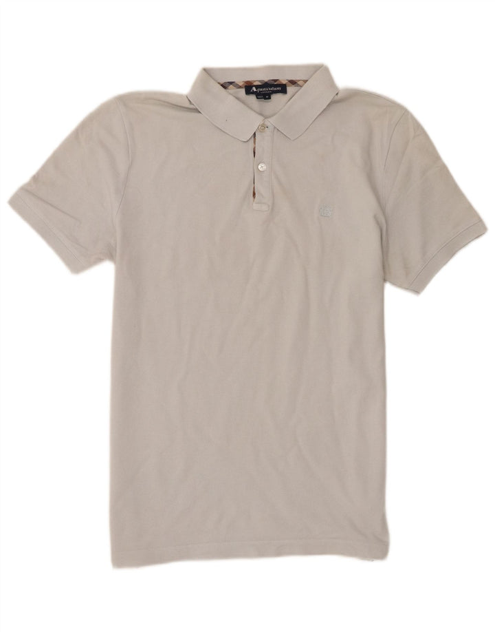 Tricou polo pentru bărbați Aquascutum, bumbac gri mediu