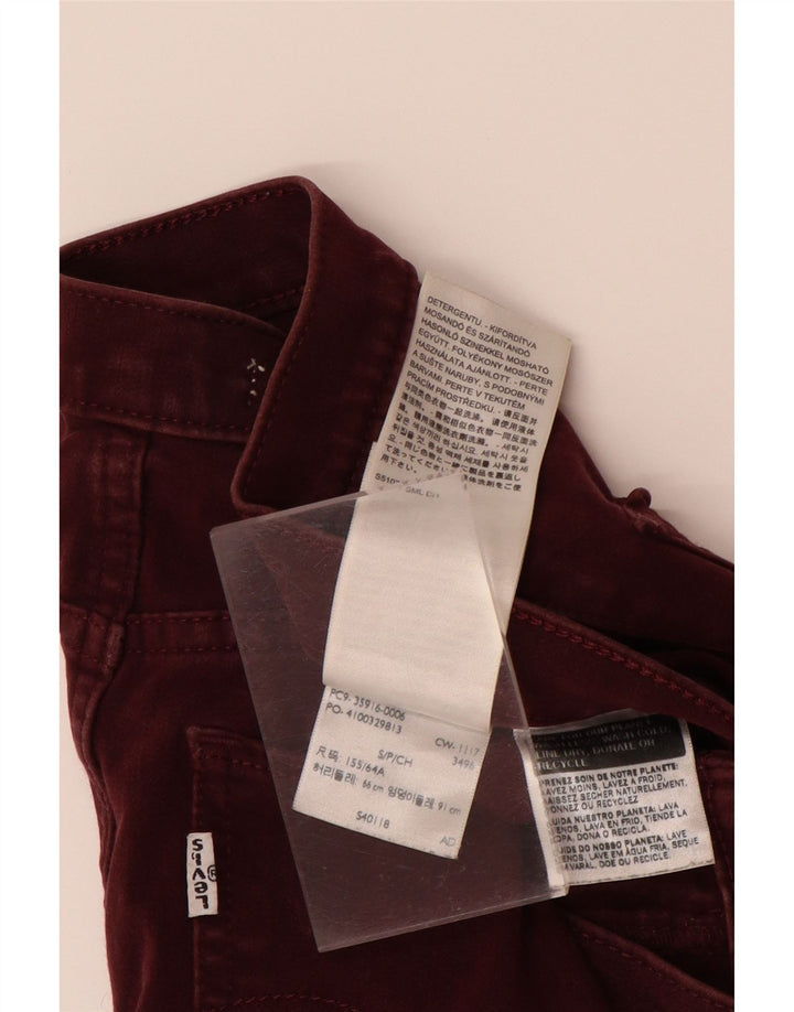 Pantaloni chino skinny pentru femei LEVI'S Mici L28 L28 Bumbac Burgundy