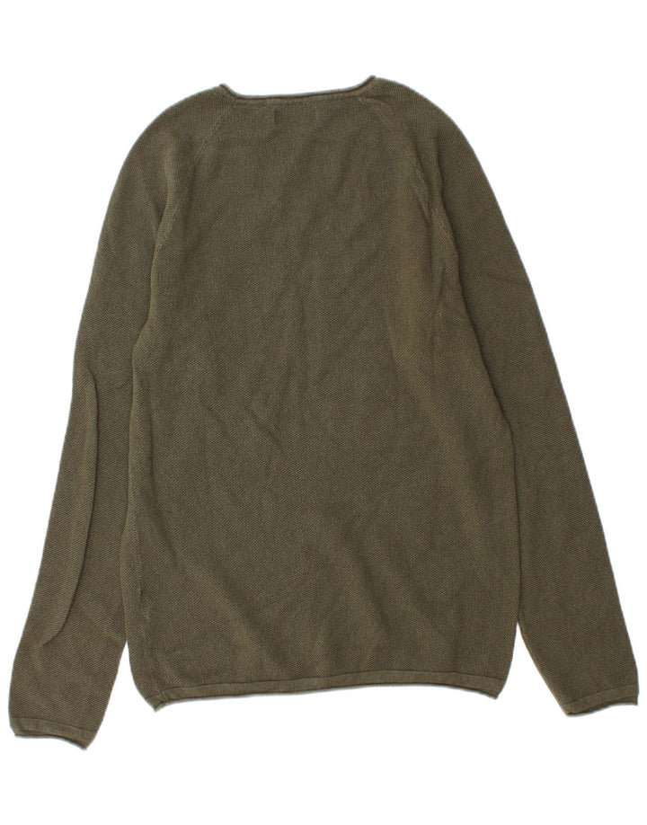 Pulover Jack & Jones pentru bărbați, cu gât crew, bumbac verde mediu