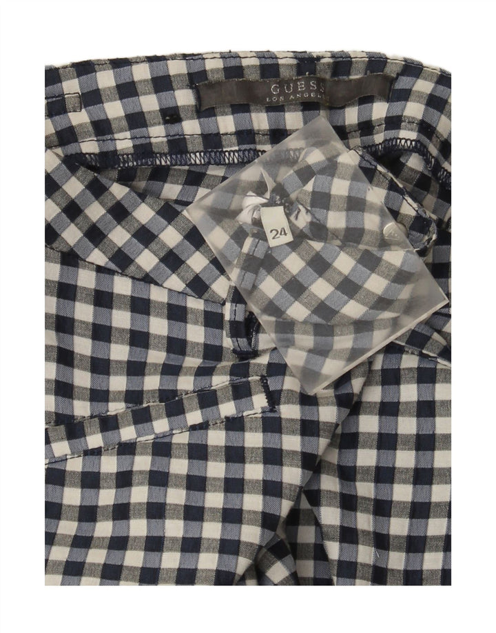 Pantaloni casual subțiri Guess pentru femei L24 L26 Vichy albastru bleumarin