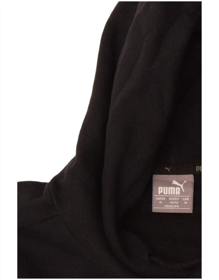 Pulover PUMA pentru bărbați cu glugă grafică, bumbac mediu negru