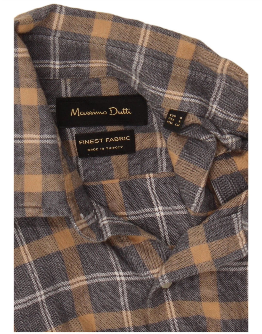 Cămașă de flanel pentru bărbați Massimo Dutti, cu carouri mici, gri