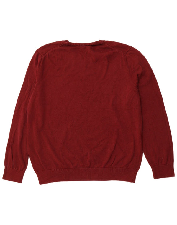 NAUTICA Pulover cu decolteu în V pentru bărbați, bumbac mare maro