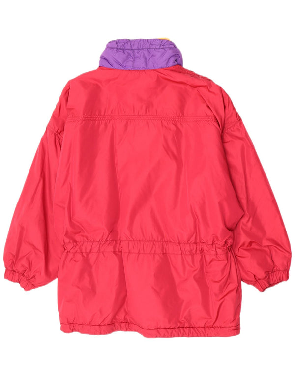 Jachetă de schi supradimensionată pentru femei Vintage IT 44/46 Medium Red Colorblock