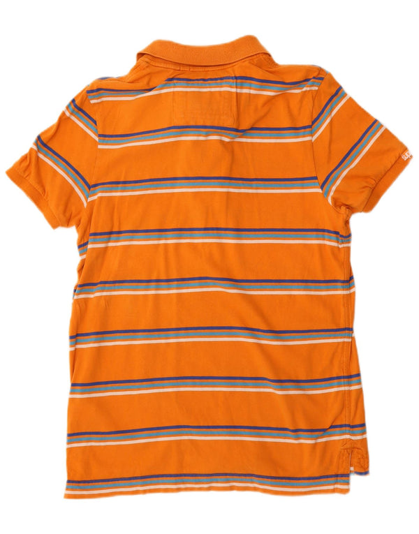 Tricou polo grafic pentru bărbați Superdry, bumbac cu dungi portocaliu mediu