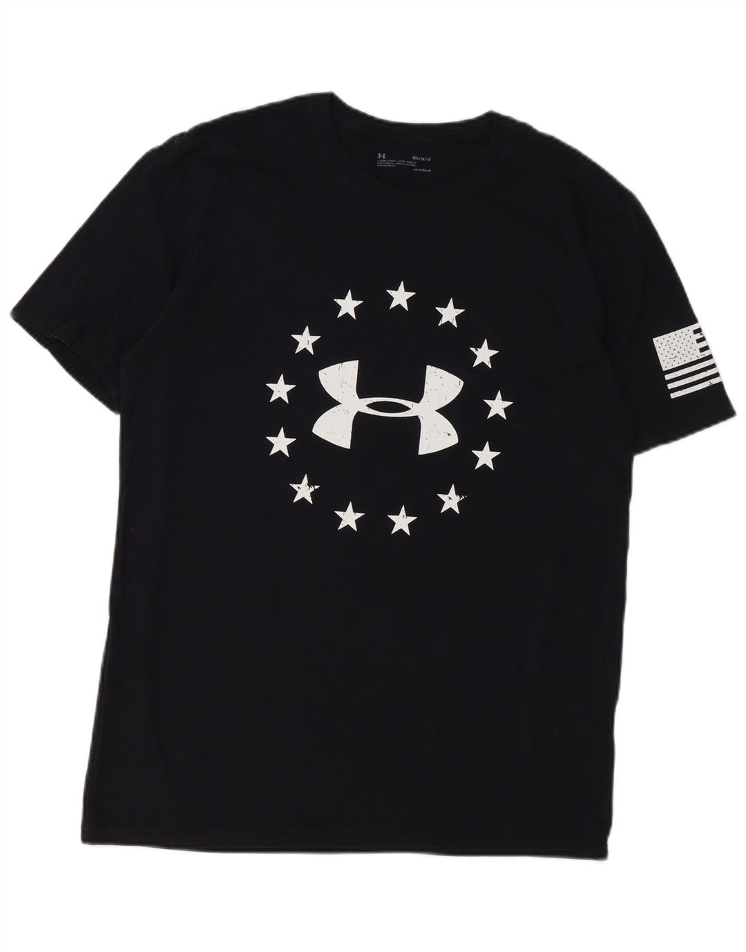Tricou grafic pentru bărbați UNDER ARMOUR Heat Gear Top, bumbac mediu negru