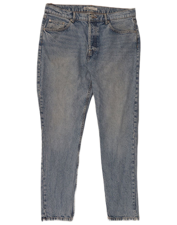 Blugi skinny pentru bărbați ZARA EU 44 Large W34 L32 Albastru