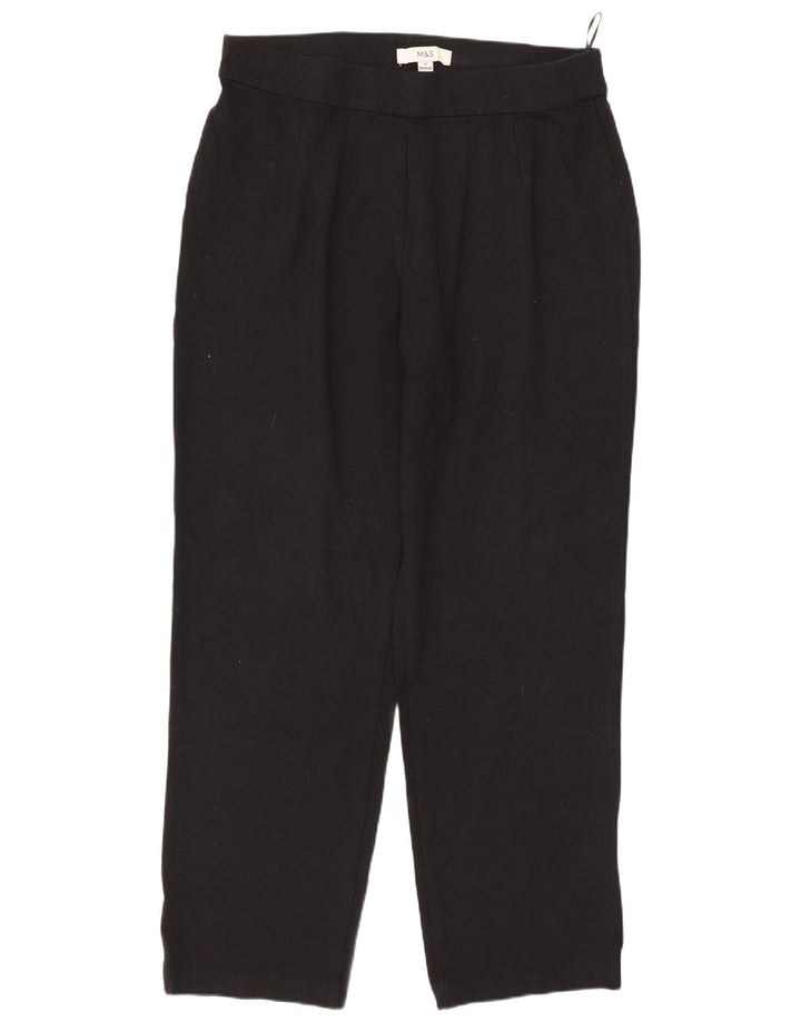 MARKS & SPENCER Pantaloni casual conici pentru femei UK 14 Large W34 L28 Negru