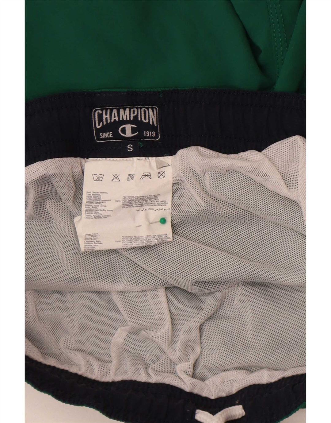 Pantaloni scurți de înot cu grafică Champion pentru bărbați, poliamidă mică, verde