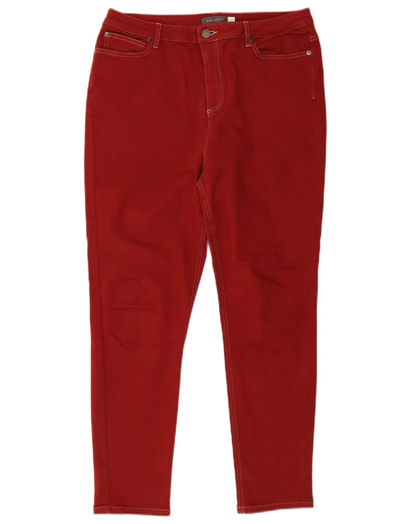 MINT VELVET Pantaloni skinny casual pentru femei UK 16 Large W34 L27 Bumbac roșu