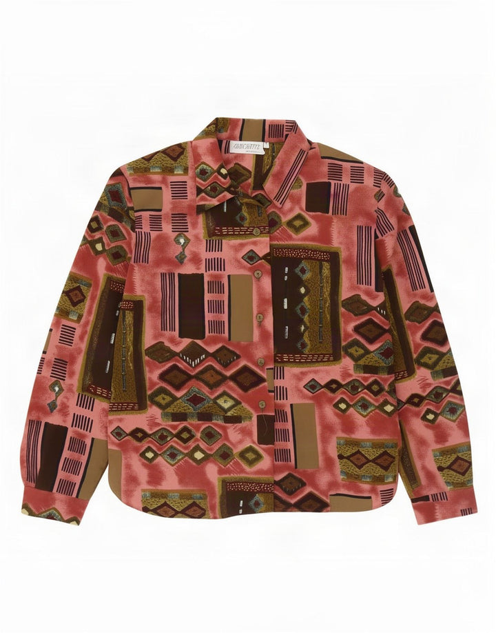 Bluză cămașă pentru femei Silhouette UK 16 mare, multicoloră, geometrică