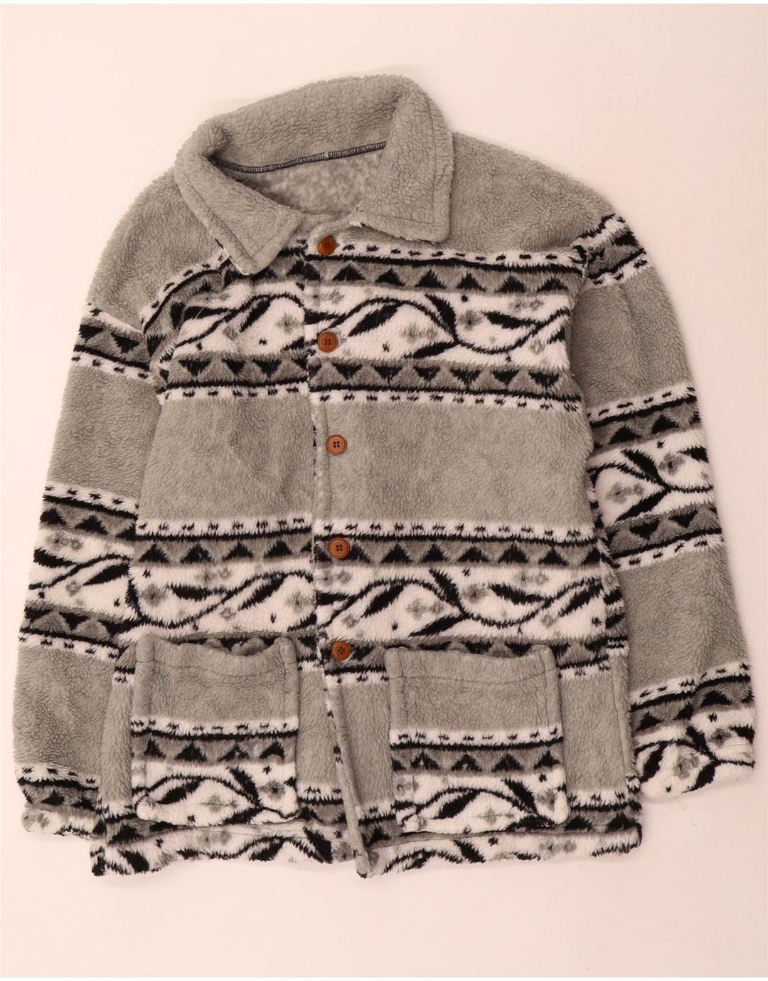 Jachetă vintage pentru bărbați din lână UK 38 Medium Gri Fair Isle