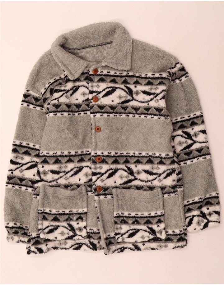 Jachetă vintage pentru bărbați din lână UK 38 Medium Gri Fair Isle