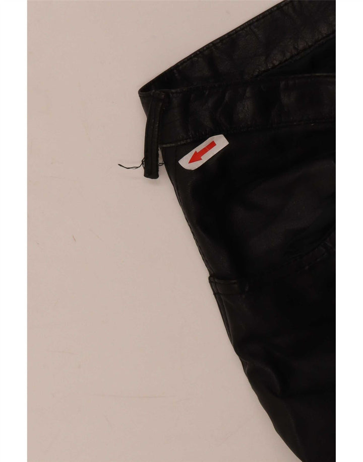 Pantaloni de piele vintage pentru femei W27 L32 Negru