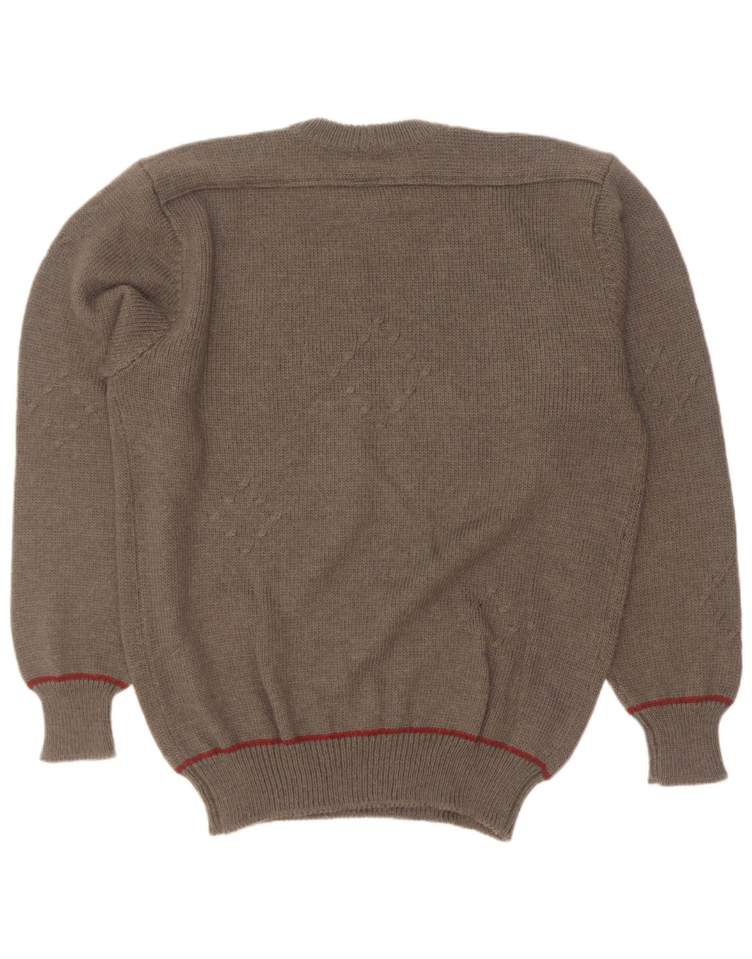 Pulover vintage pentru bărbați cu gâtul turnat mare kaki Argyle/Diamond