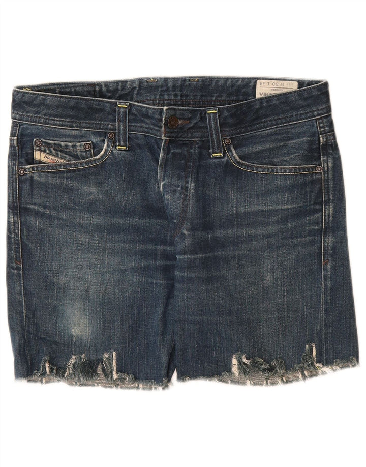 DIESEL Pantaloni scurți din denim învechit pentru femei Viker Back W30, bumbac albastru mediu