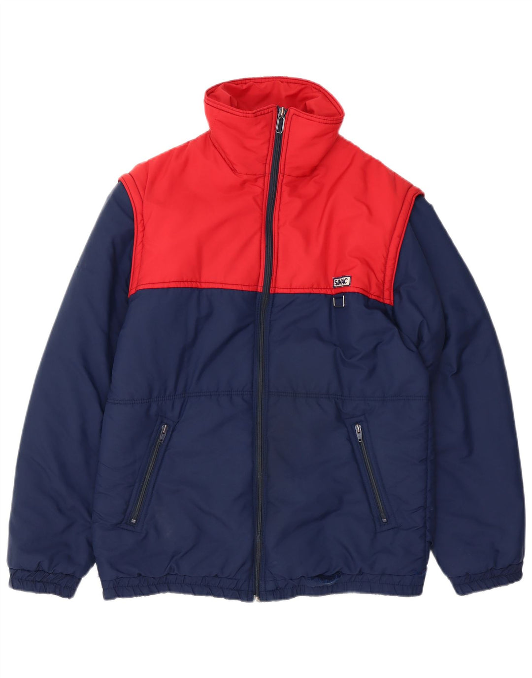 Jachetă căptușită pentru bărbați VINTAGE UK 38 Mediu Bleumarin Poliamidă color bloc