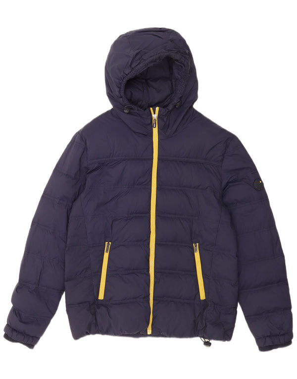 Jachetă căptușită cu glugă pentru bărbați Mistral UK 40 mare nailon bleumarin