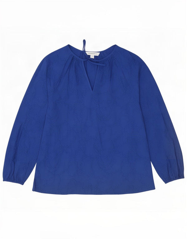 Marks & Spencer Womens Autograph Long Sleeve Blouse Top UK 10 Small Blue