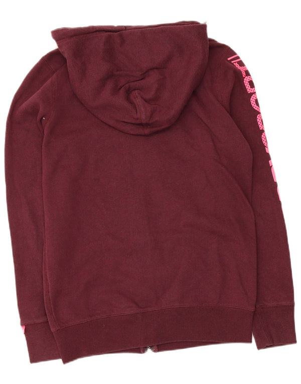 Pulover Superdry Graphic Zip pentru femei UK 6 XS Maroon Bumbac
