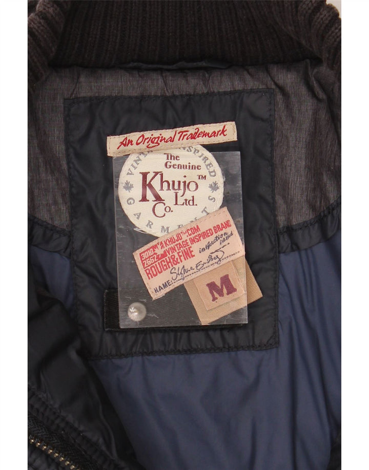 KHUJO Womens Quilted Jacket UK 14 Medium Navy Blue Polyamide Vintage KHUJO and Second-Hand KHUJO from Messina Hembry 