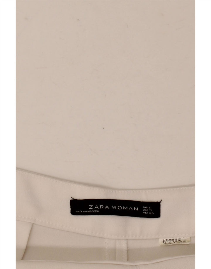 Pantaloni casual pentru femei Flare Zara Mici L26 L25 Alb