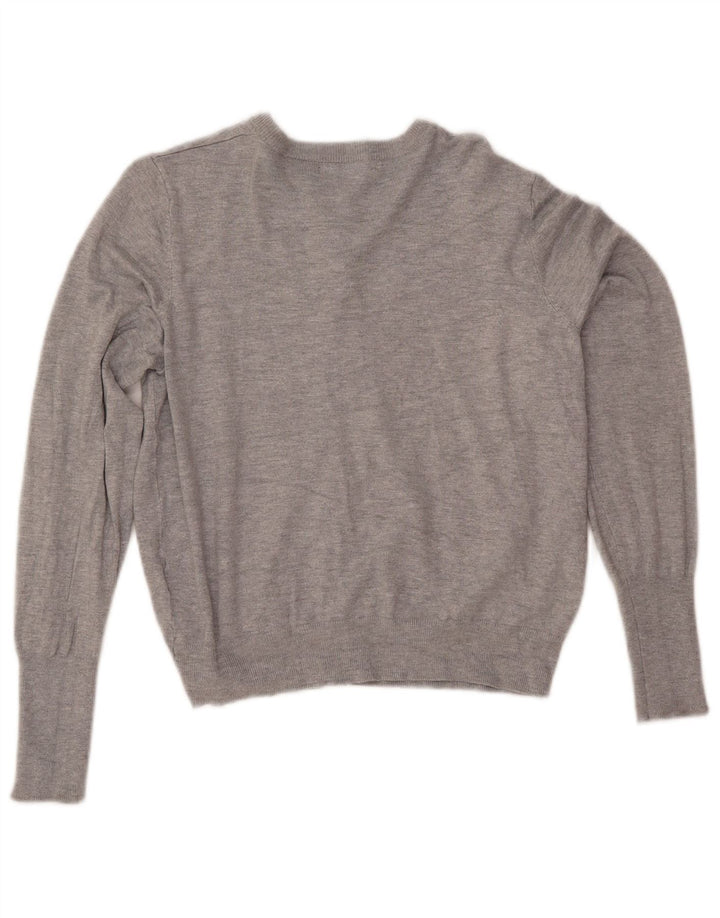 MARKS & SPENCER Pulover cardigan crop pentru femei UK 14 Medium Gri Viscose
