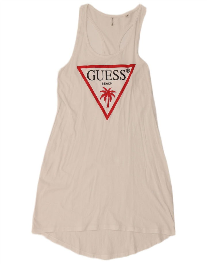 Rochie de soare grafică Guess pentru femei UK 12 Medium White