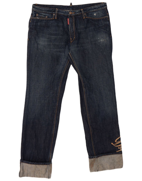 Dsquared2 Blugi Drepți Grafici pentru bărbați IT 52 XL W36 L30 Bumbac bleumarin