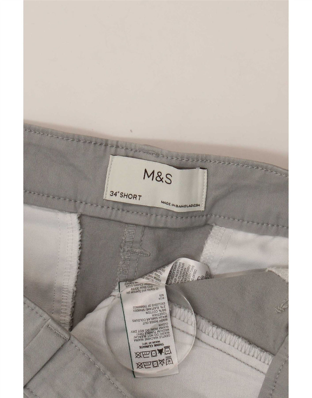 Pantaloni scurți chino pentru bărbați Marks & Spencer W34, bumbac gri mare