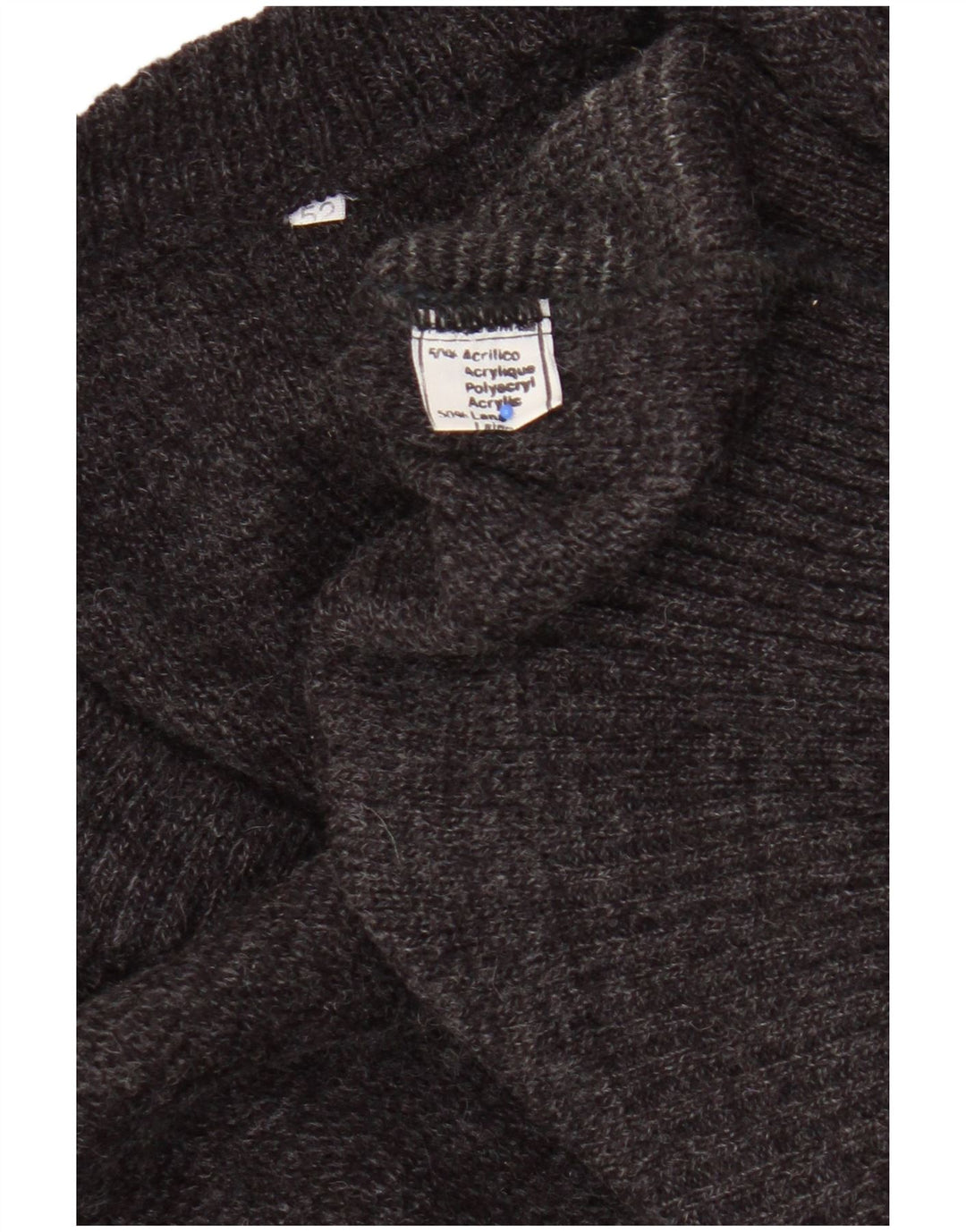 Pulover vintage pentru bărbați cu decolteu în V IT 52 mare, gri geometric, acrilic