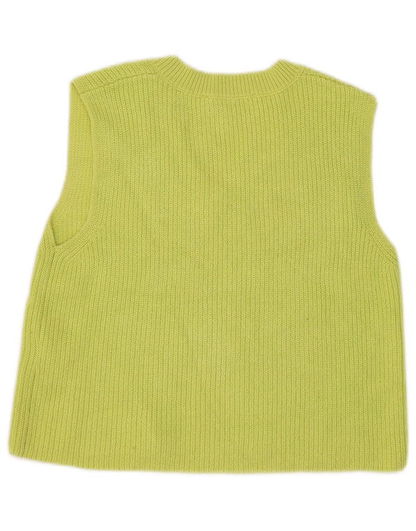 Zara femei Crop Vest Tank Top UK 10 Bumbac verde mic