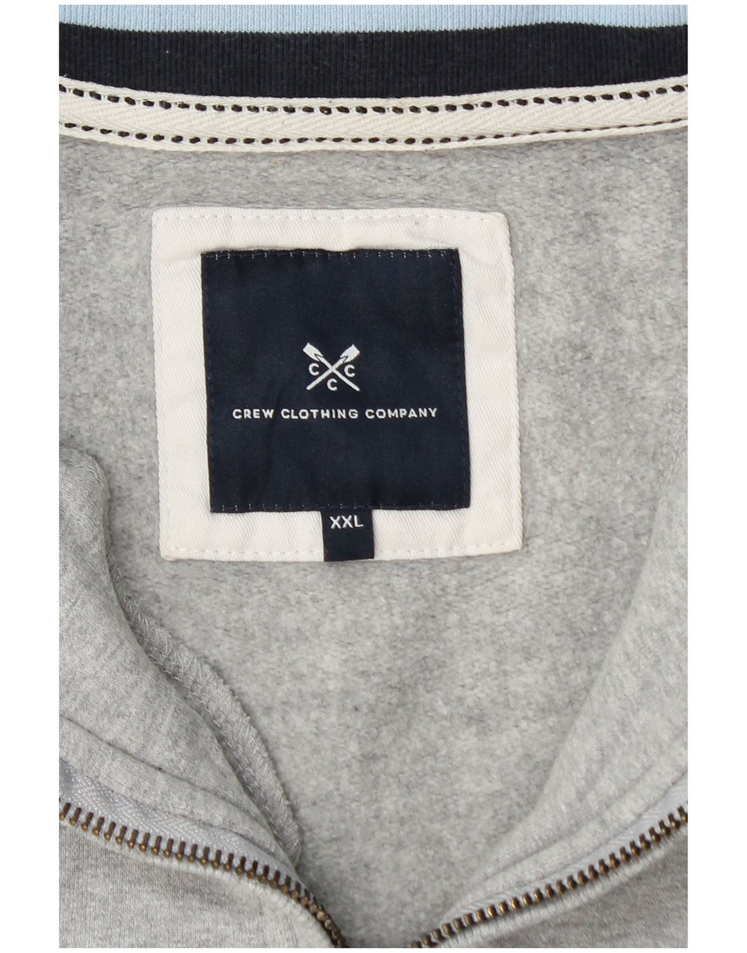 CREW CLOTHING Hanorac pentru femei cu fermoar și gât Pulover UK 20 2XL Bumbac gri