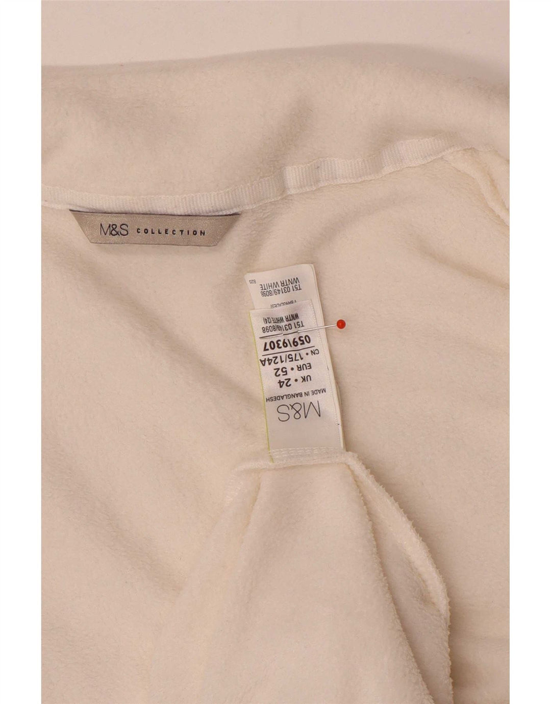 Jachetă fleece pentru femei Marks & Spencer UK 24 4XL Poliester alb