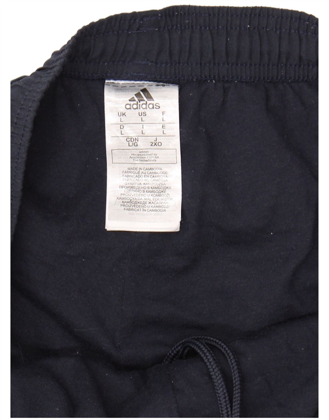 ADIDAS Mens Tracksuit Trousers Joggers Large  Navy Blue Polyester