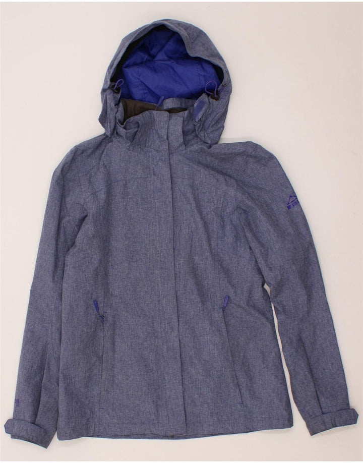 MC KINLEY Womens Hooded Rain Jacket UK 10 Small Blue Polyester Vintage MC Kinley and Second-Hand MC Kinley from Messina Hembry 