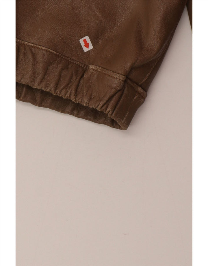 Jachetă de piele vintage pentru bărbați UK 38 maro mediu