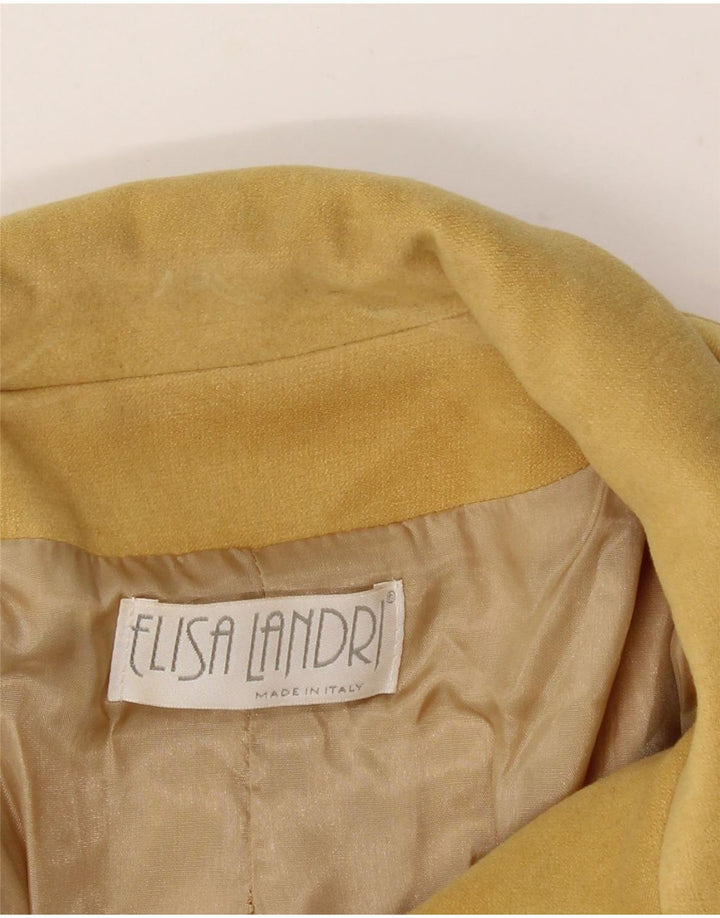 ELISA LANDRI Womens 4 Button Blazer Jacket UK 10 Small Yellow Viscose Vintage Elisa Landri and Second-Hand Elisa Landri from Messina Hembry 