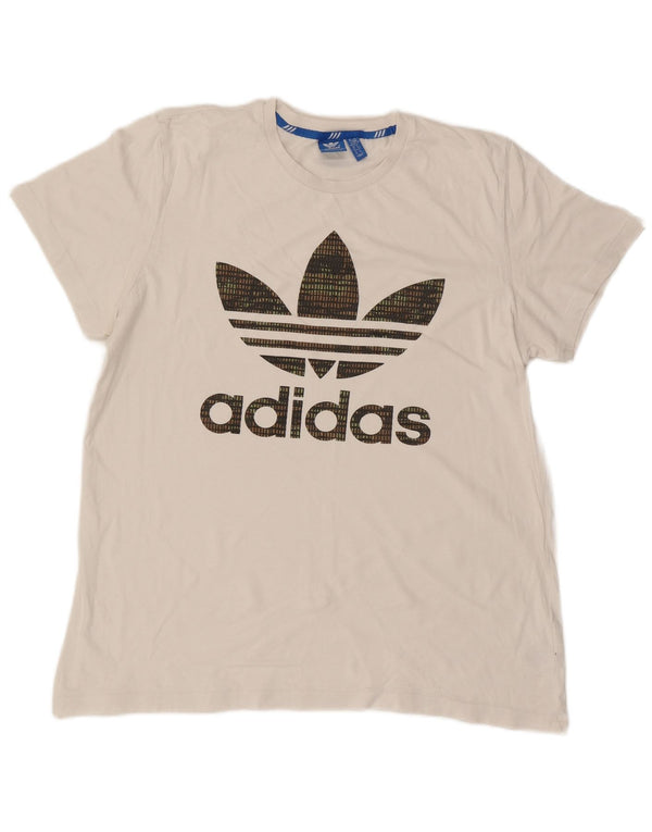 Tricou grafic pentru bărbați Adidas Top XL Bumbac alb