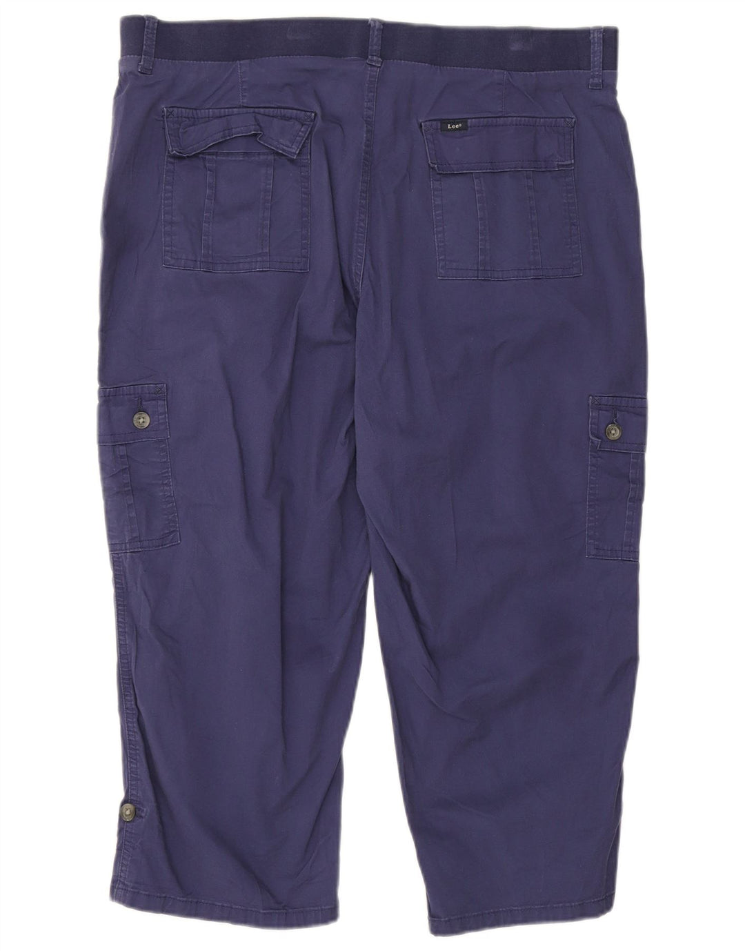 Pantaloni capri cargo cu talie înaltă LEE pentru femei US 18 2XL W36 L21 bleumarin